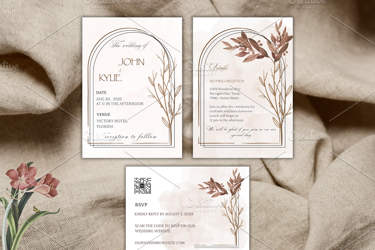 Vintage Wedding Invitation Templates, an Invitation Template by Avyukta Envision Digital (Photo 1 of 6)