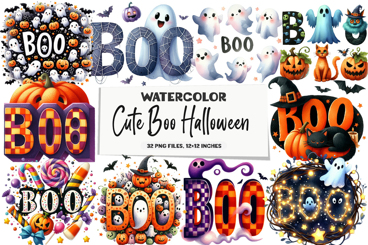 Cute Boo Halloween Sublimation, an Illustration by DreamArtGraphic (Photo 1 of 4)