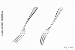 Classic Dessert Cake Fork Of 3 Tines