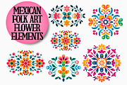 Mexican Folk Art Floral Elements, an Object Graphic by Pattern Whimsy (Thumbnail 1 of 6)