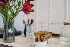 Healthy breakfast oatmeal bowl wholegrain flower, a Food & Drink Photo by Photo Drive Studio