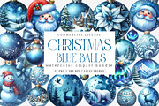 Blue Christmas Balls Clipart Bundle, an Illustration by SinaCreation (Thumbnail 1 of 7)
