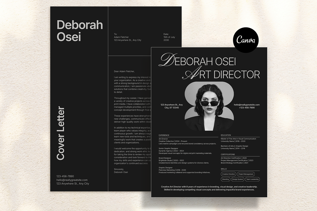 Gray & Black Modern Creative Resume, a Resume Template by Creatif Foundry (Photo 1 of 7)