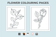 Flower coloring page vector for kids, a Stationery Template by Iftikhar Alam (Thumbnail 3 of 6)