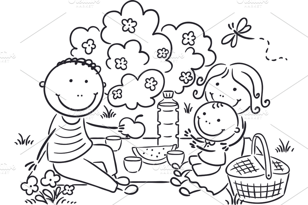 Outline cartoon kids illustration, an Illustration by Bubert Art (Photo 22 of 33)