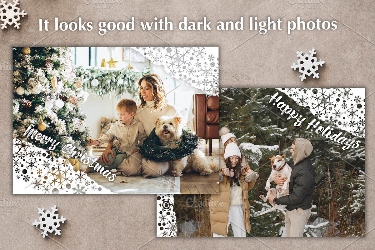 Snowflakes Photo Cards Template PSD, a Card Template by PSD templates and Photos (Photo 4 of 6)