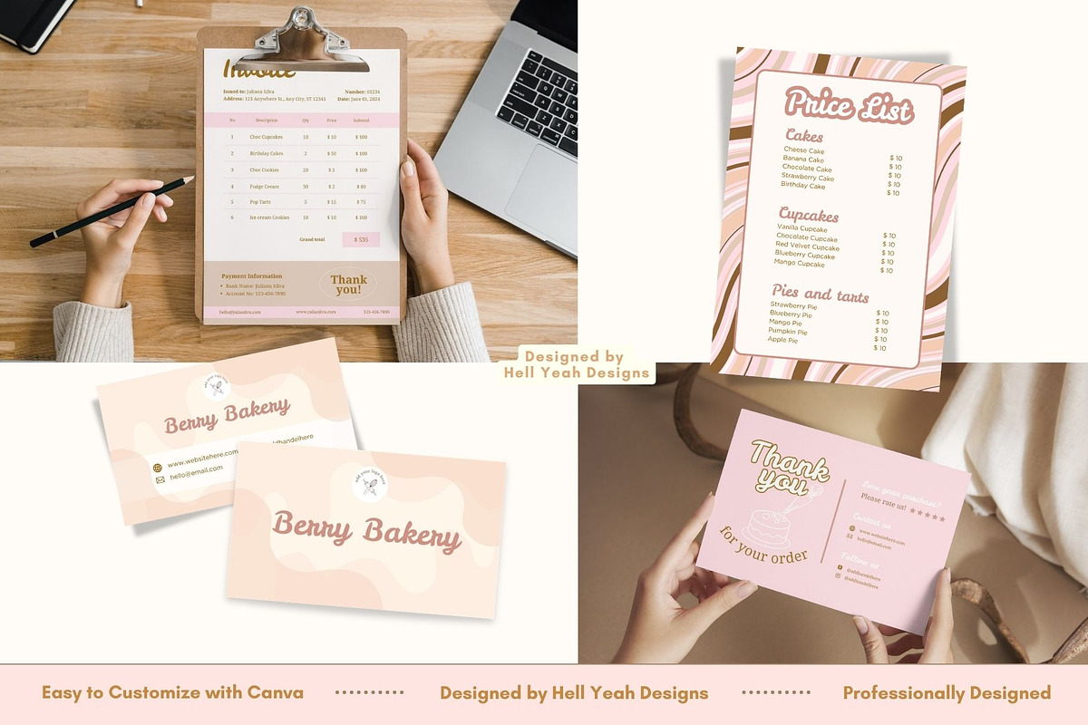 Bakery Brand Stationery Bundle, a Stationery Template by Hell Yeah Designs (Photo 5 of 12)