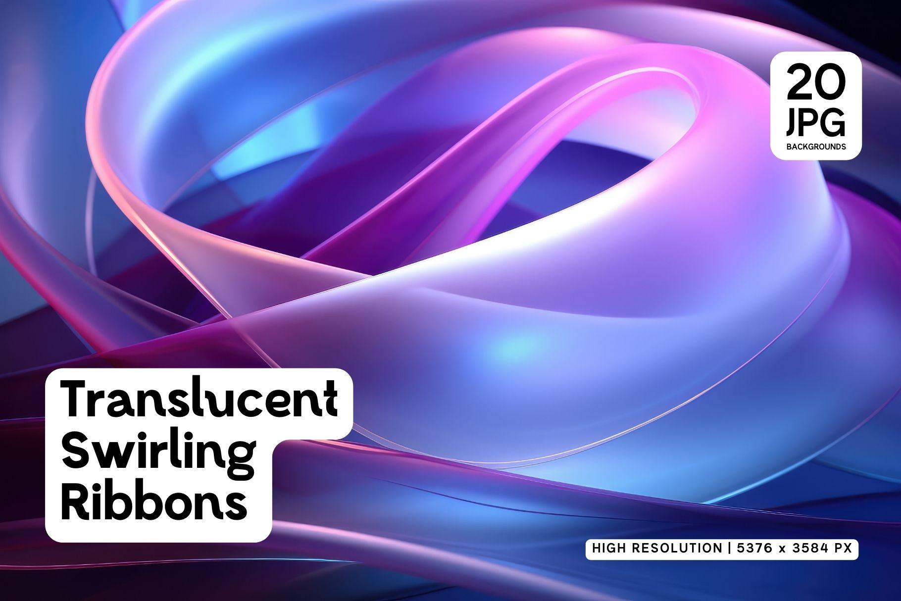 20 Translucent Swirling Ribbons, a Background Graphic by HipFonts