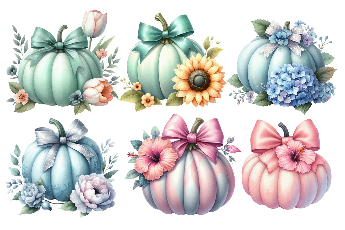 Floral Pumpkin Clipart, an Illustration by Designworld (Photo 3 of 6)