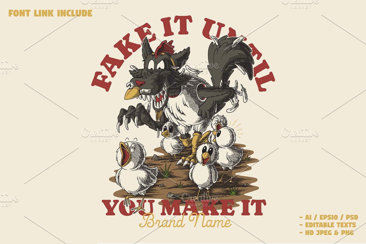 Wolf Mascot Disguised as a Chicken, a Branding & Logo Template by Judsart (Photo 1 of 3)