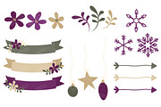 Plum Christmas Wreath Vectors, an Illustration by Amanda Ilkov (Thumbnail 4 of 5)