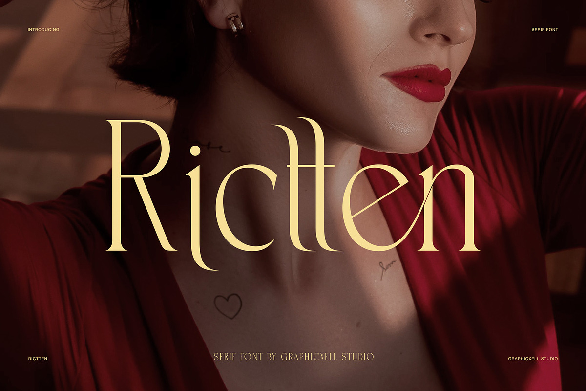 Rictten Luxury Serif Font, a Serif Font by Graphicxell (Photo 1 of 8)