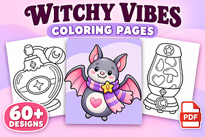 Witchy Vibes Coloring Pages Vol. 3