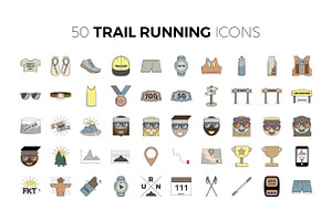 50 Trail Running Icons