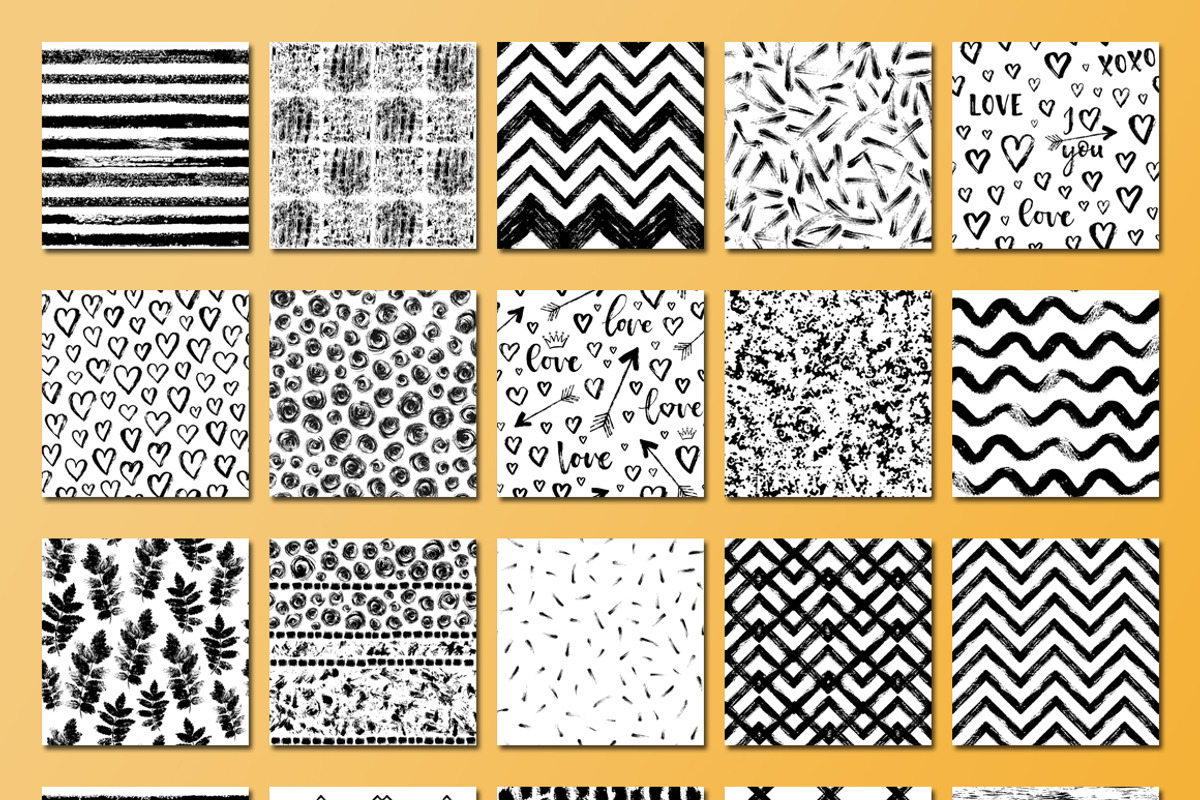 32 Hand Drawn Seamless Patterns, a Pattern Graphic by Midstream (Photo 2 of 5)