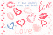 Love set. Hearts kisses doodle, an Object Graphic by antuanetto (Thumbnail 3 of 5)
