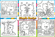 Cozy Bear Coloring Pages Bold & Easy, an Animal Illustration by Ink Gallery (Thumbnail 3 of 4)