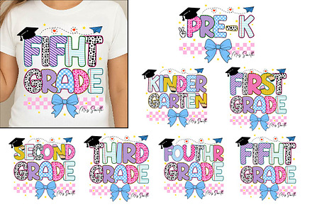 First Second Third Grade Png Bundle