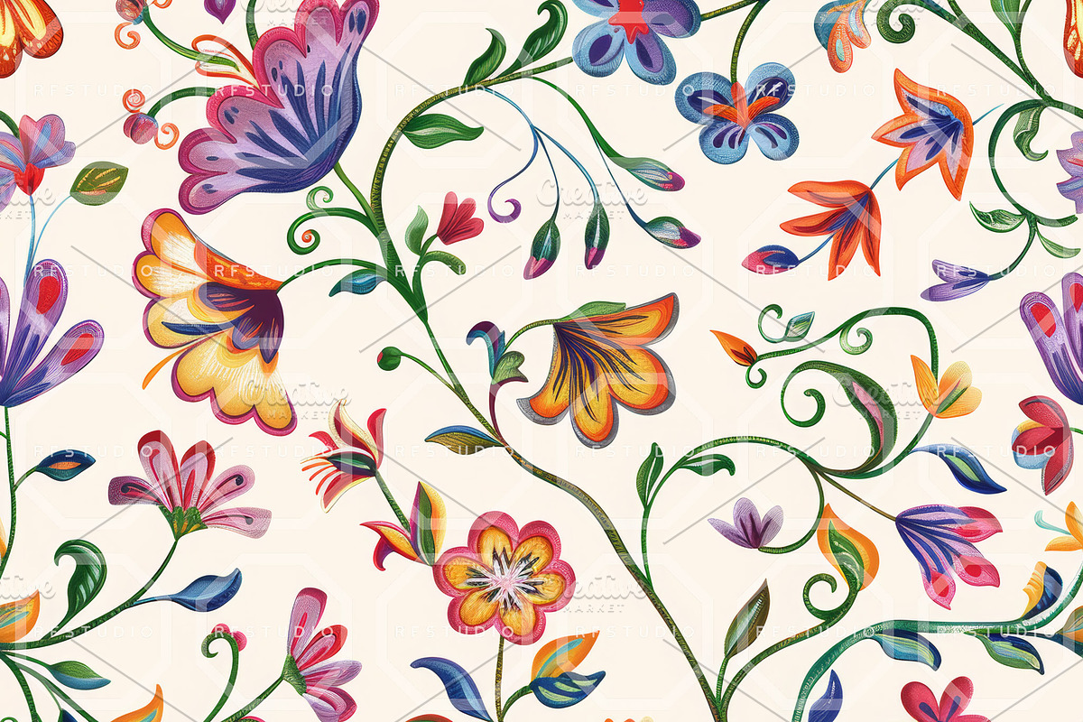 VINTAGE BLOOM Motifs Seamless Bundle, a Texture Illustration by RefinedFantasyStudio (Photo 6 of 9)