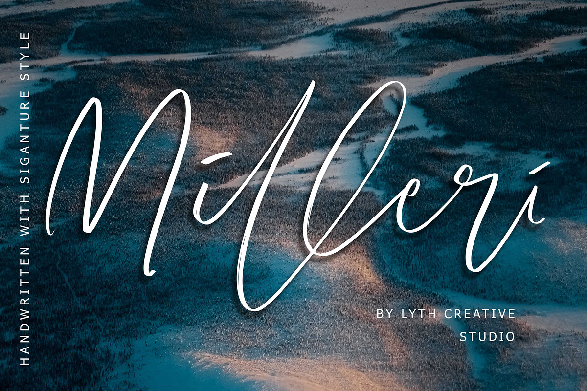 Milleri  Handwritten Font, a Script Font by Lythcreative (Photo 1 of 8)