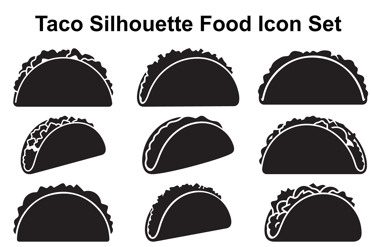 Stuffed Taco Silhouette Collection, an Object Graphic by Designer_Momina (Photo 1 of 3)