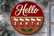 Hello Santa Door Hanger SVG, Round, an Object Graphic by Libby Wishes (Thumbnail 3 of 3)