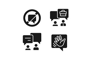 Speech balloons for dialogues black, a Solid Icon by IMG Visuals