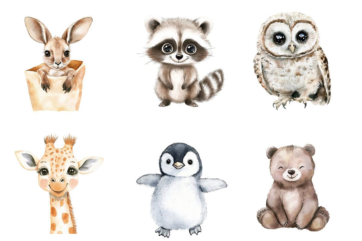 Baby Animal Nursery Clipart PNG, an Illustration by SinaCreation (Photo 3 of 5)