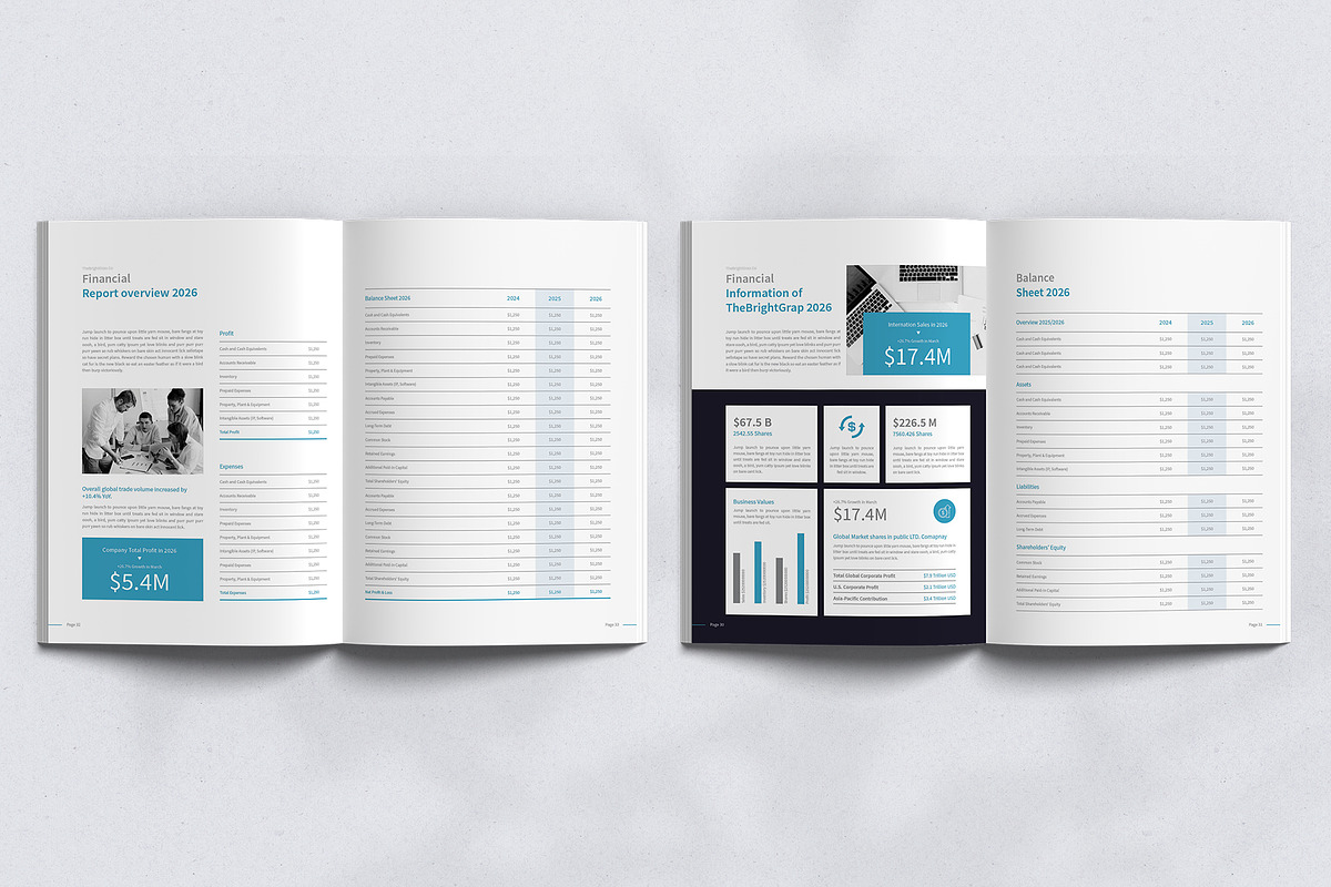 Annual Report Brochure Canva, a Brochure Template by TheBrightGrap (Photo 9 of 11)