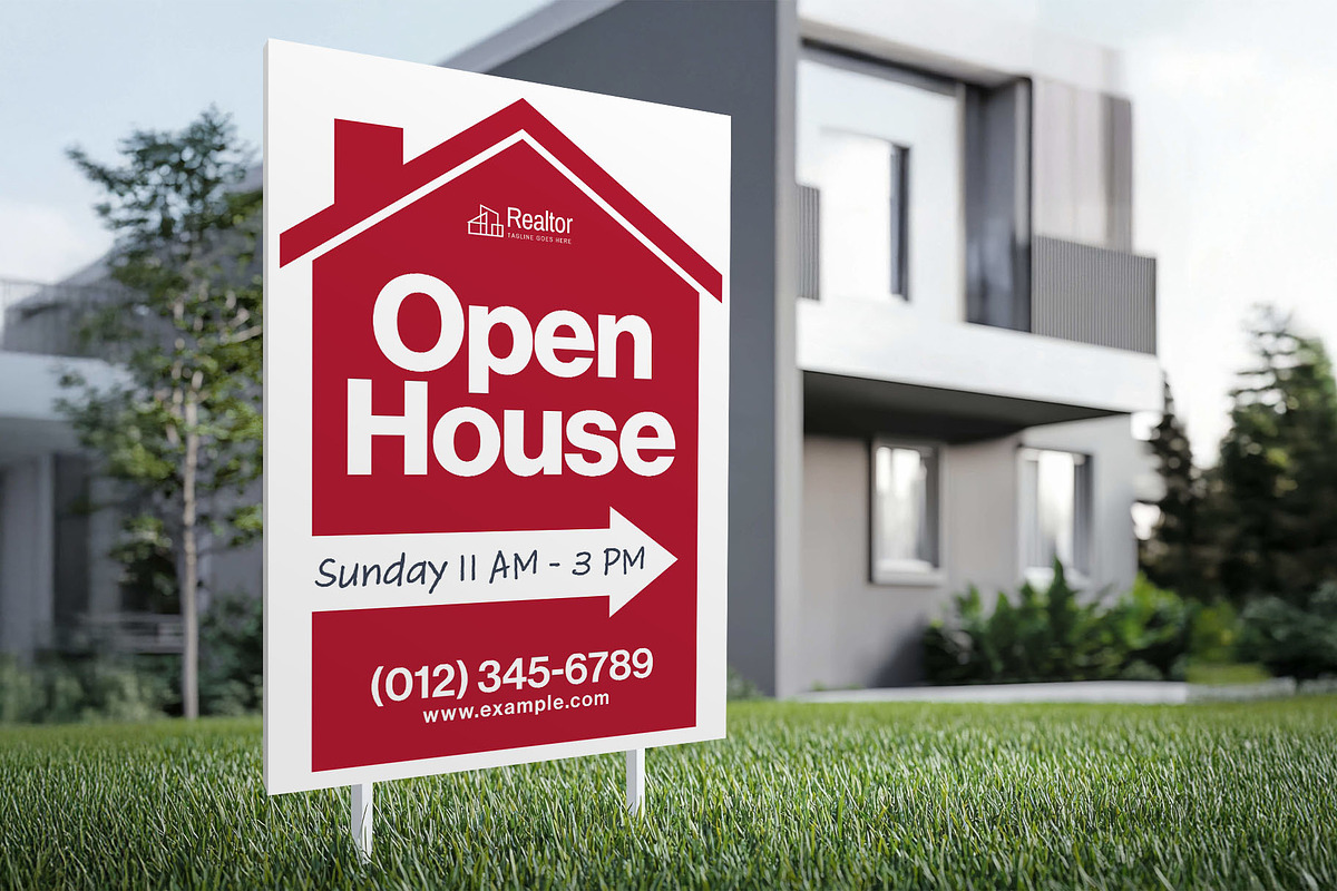 Open House Sign Template, a Flyer Template by BrandPacks (Photo 2 of 5)