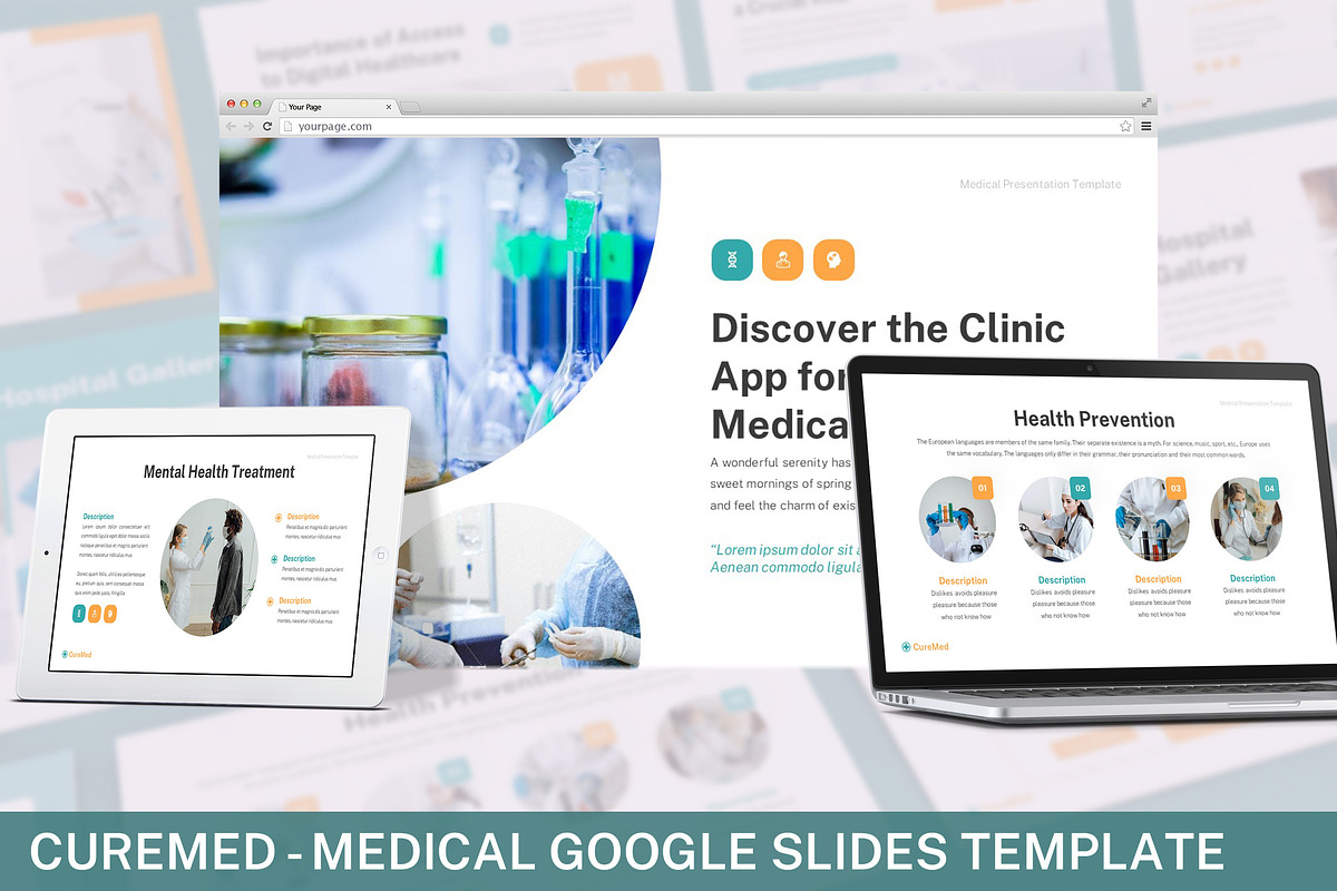 Curemed - Medical Google Slides, a Presentation Template by SlideFactory (Photo 1 of 4)