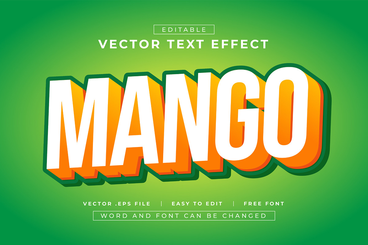 Mango 3D Text Effect | EPS Vector, a Layer Style Add-On by padilah_a