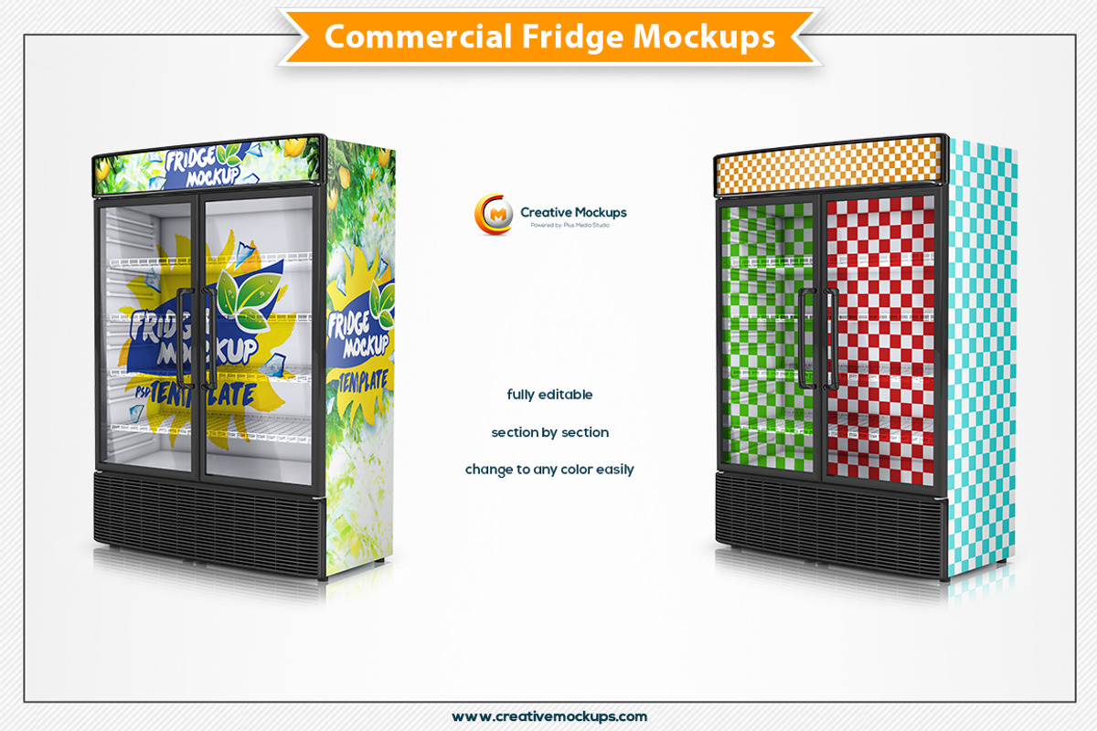 Commercial Fridge Mockup, a Merchandise Mockup by Plus Media (Photo 2 of 3)