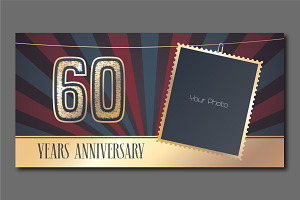 60 Years Anniversary Vector Emblem