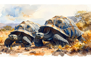 Two giant tortoises move slowly, an Animal Photo by Igor Tichonow
