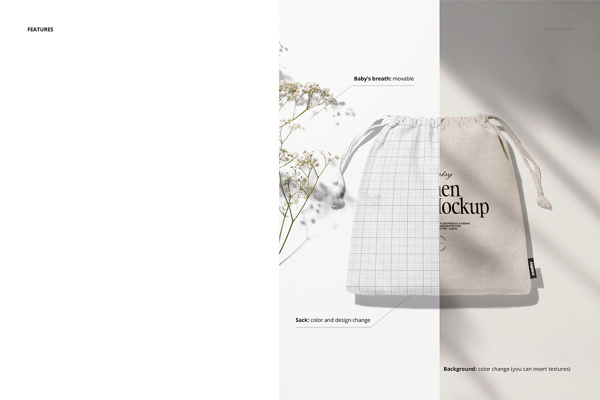 Linen Sack Mockup Top View, a Merchandise Mockup by creatsy5 (Photo 3 of 5)