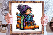 Whimsical Christmas Girl Clipart, an Illustration by SinaCreation (Thumbnail 6 of 7)