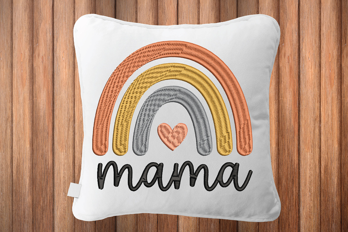 Mama Rainbow Embroidery Design, a Graphic by CraftArtStudio (Photo 3 of 4)