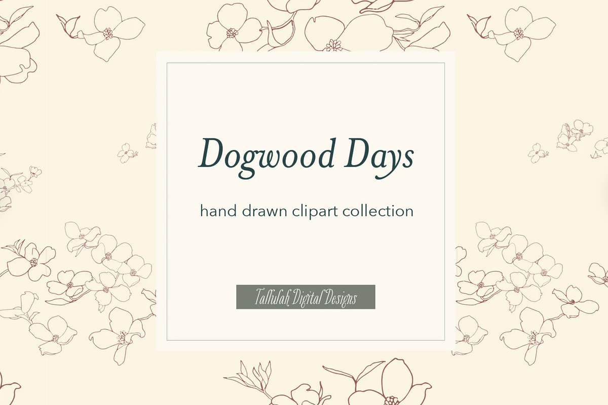Dogwood Days Hand-drawn Clipart, an Illustration by Tallulah Digital Designs (Photo 1 of 4)