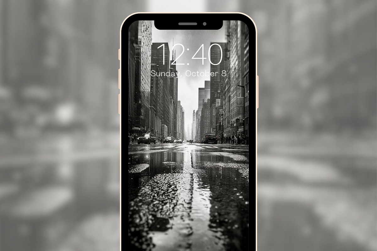 Black and White Glam Phone BG, a Wallpaper Graphic by Kalindiprints (Photo 3 of 6)