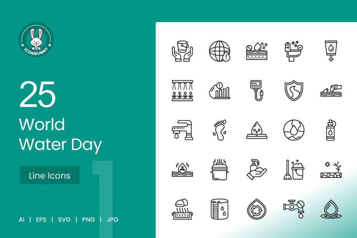 25 World Water Day Icons, an Icon by IconBunny