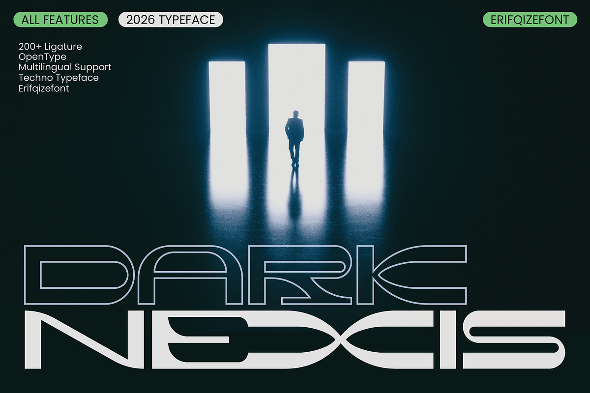 Dark Nexis, a Sans Serif Font by Erifqizefont (Photo 1 of 10)