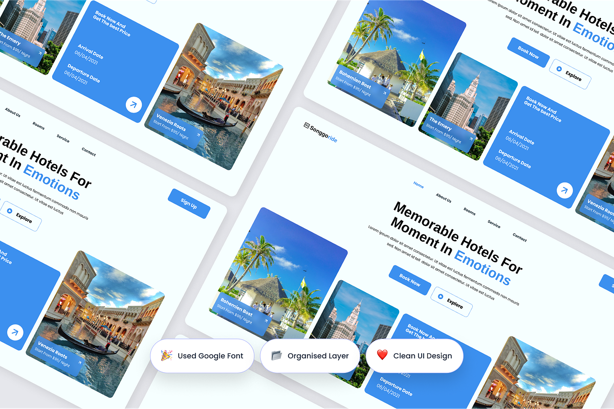 Hotel Booking Hero Header, an UI Kit Template by Annora Studio (Photo 3 of 4)