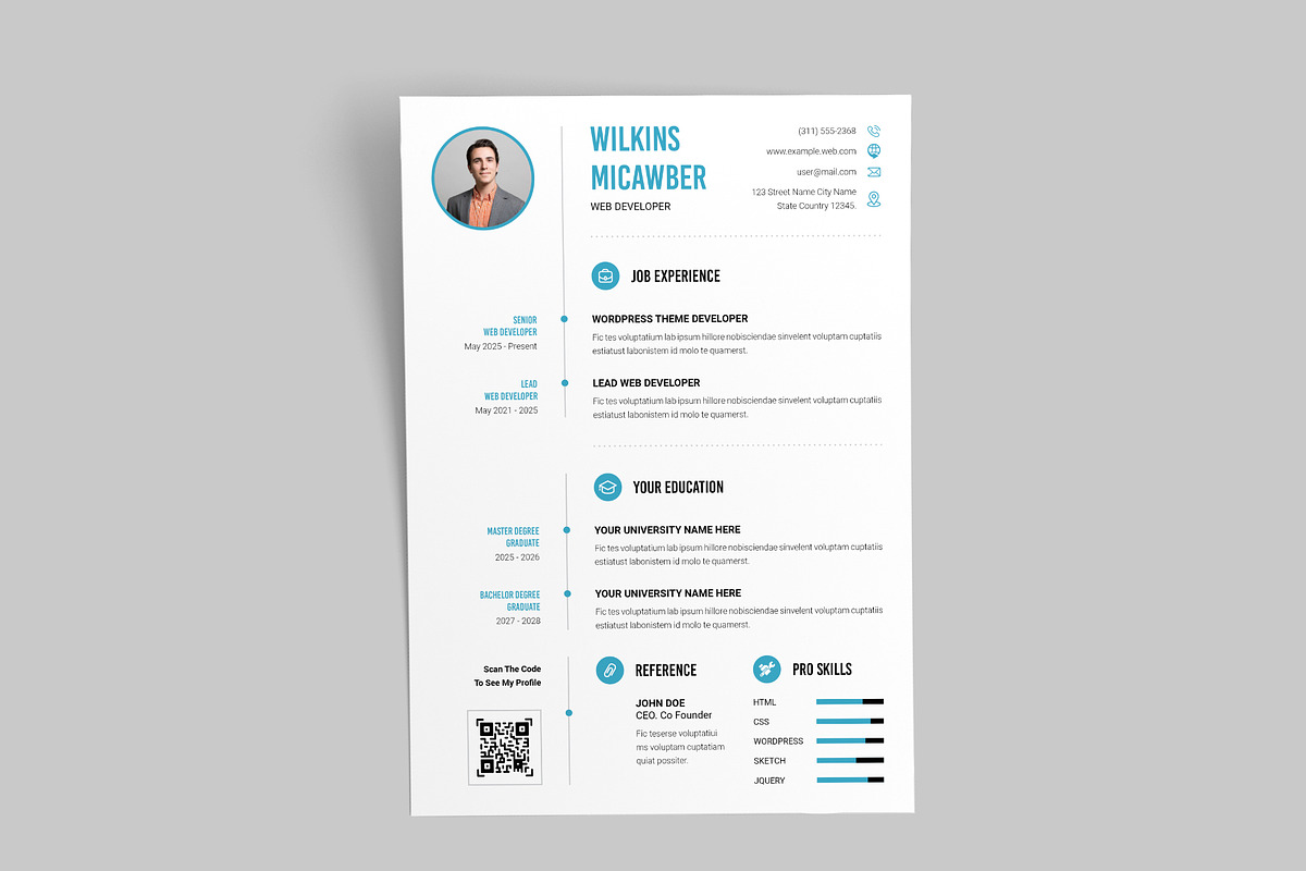 Clean & Modern Resume Template preview 2