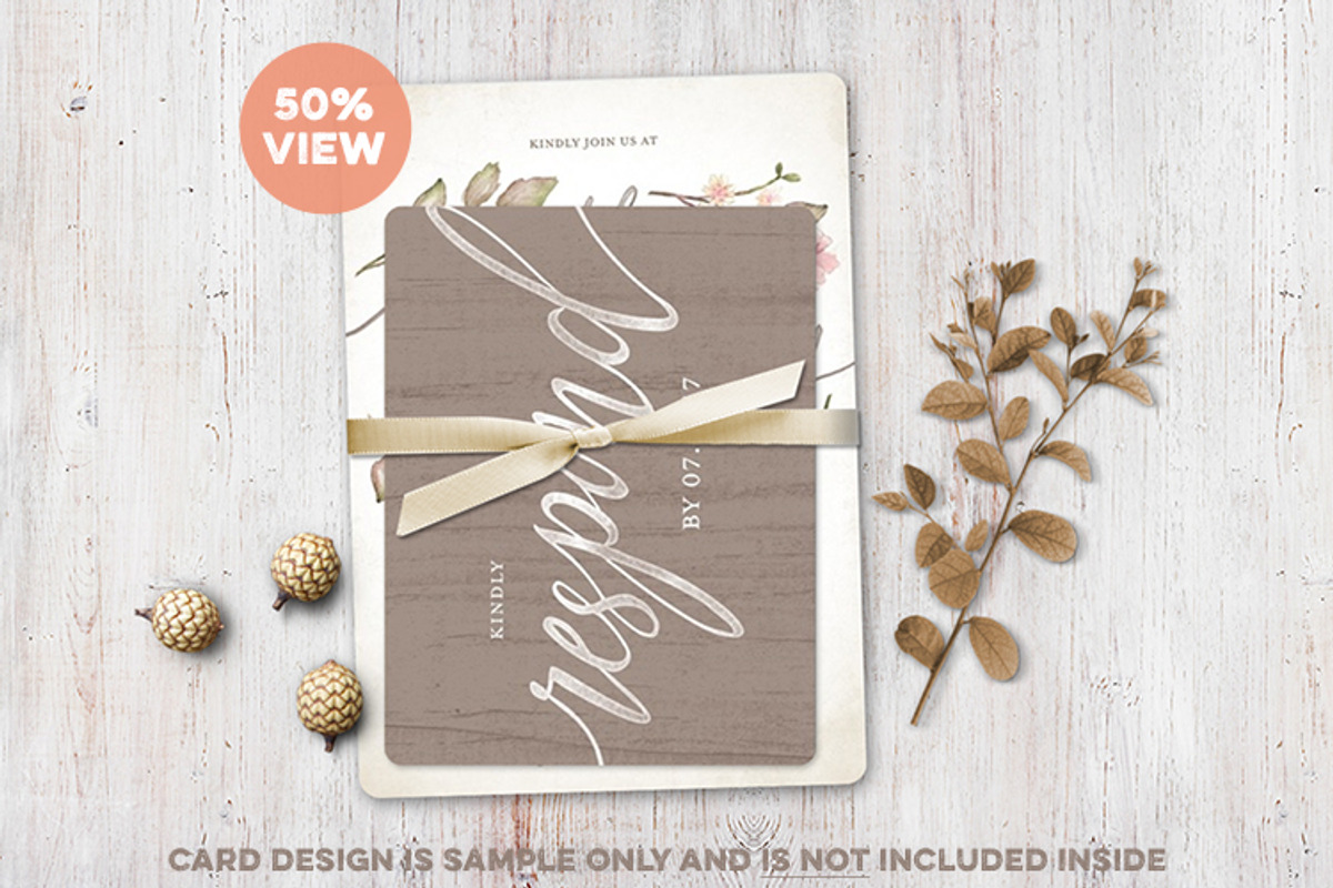 Tied Invitation+RSVP Mockup, a Print Template by Hype Your Prints (Photo 5 of 7)