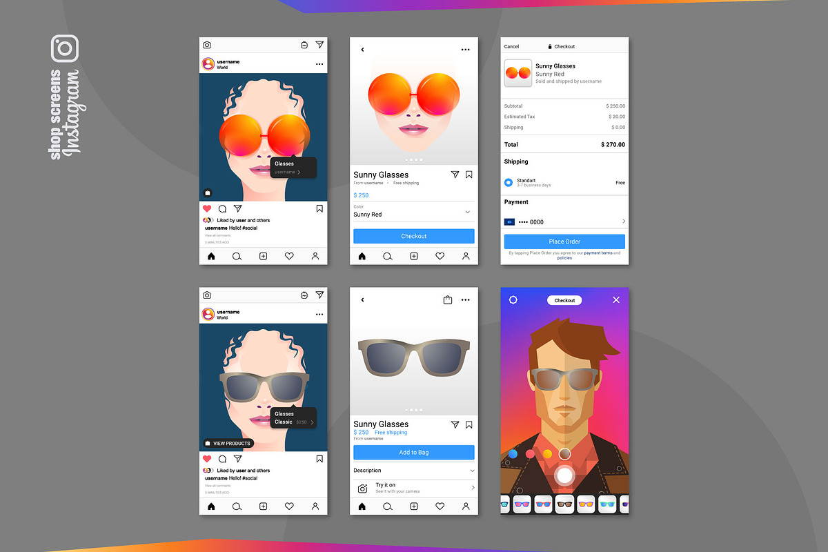 Instagram Screens Templates Bundle, a Social Media Template by karnofff (Photo 17 of 26)