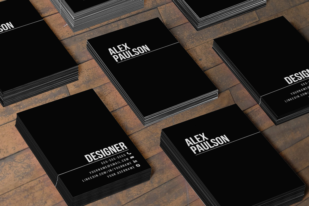 Black Business Card Design 005, a Business Card Template by Nonaglyph Design (Photo 1 of 4)
