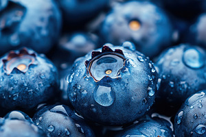 Fresh blueberries glistening, a Photo by Pavel_design
