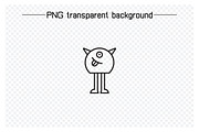 Cute Monster Characters Line Icons, an Outline Icon by Designfour (Thumbnail 4 of 7)