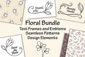 Hand drawn Vector Floral set